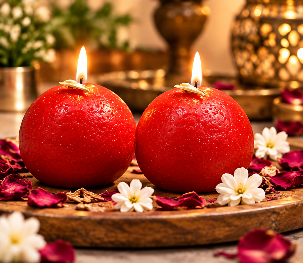 Gulab Jamun Shape Decorative Candle – Set of 6
