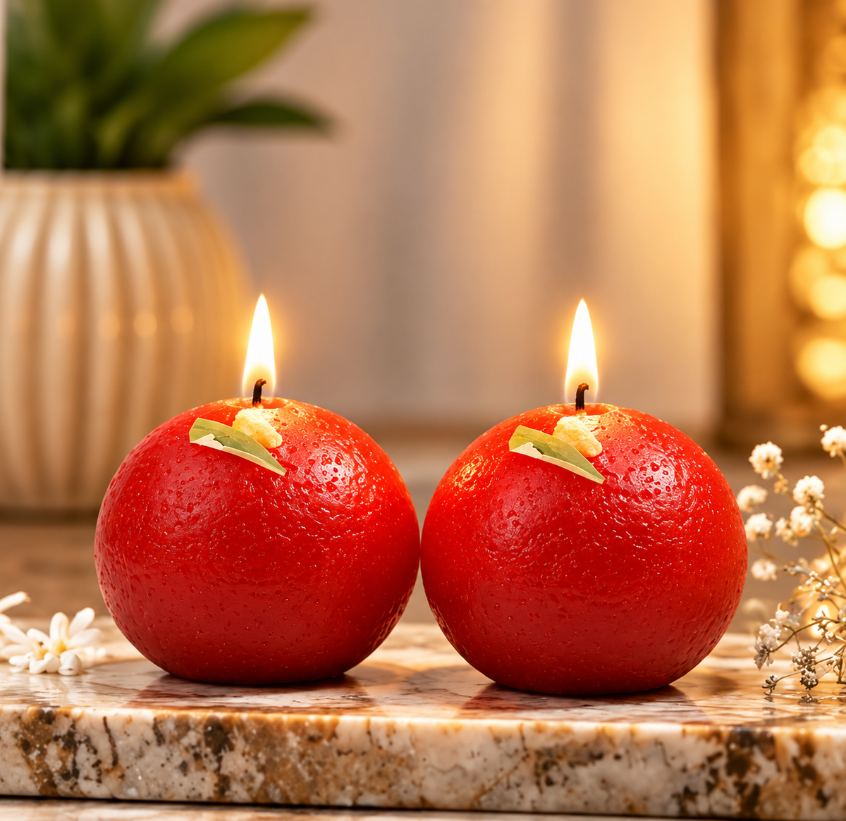 Gulab Jamun Shape Decorative Candle – Set of 6